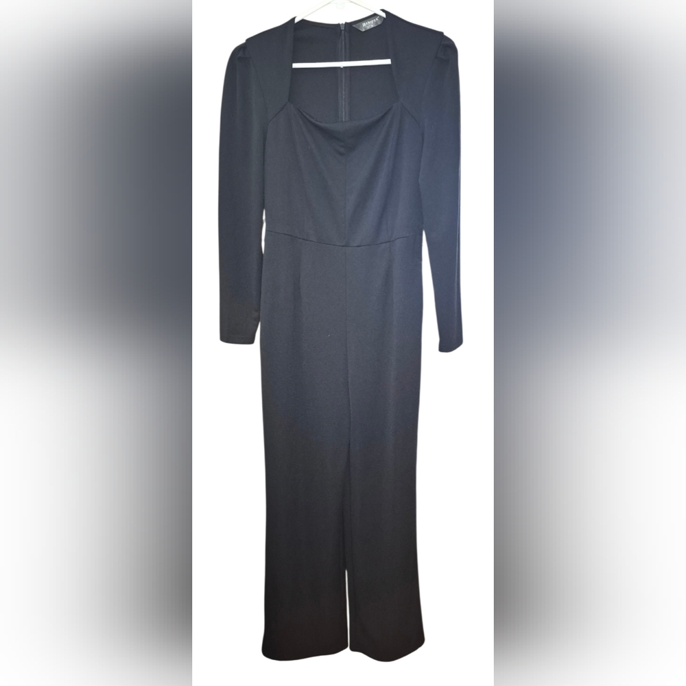 Allegra K Blue Long Sleeve Sheath Jumpsuit for Party